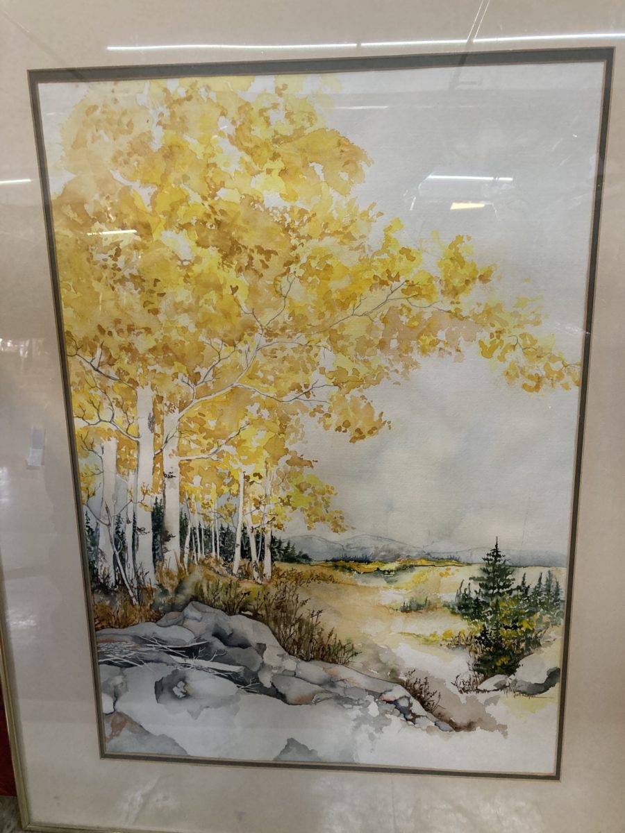 framed watercolor painting