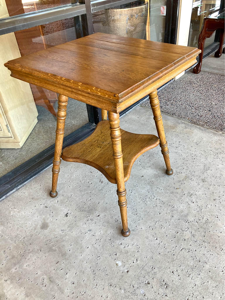Antique Oak Table with shelf