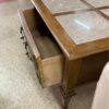 Mid-Century End Table with Stone Inserts drawer