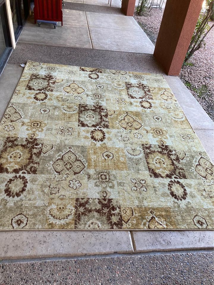 Multi-Color Rug with Anti-Skid Backing