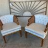 Pair of Vintage Barrel Chairs with Custom Upholstery