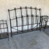Queen Size Iron Headboard Footboard and Two Nightstands
