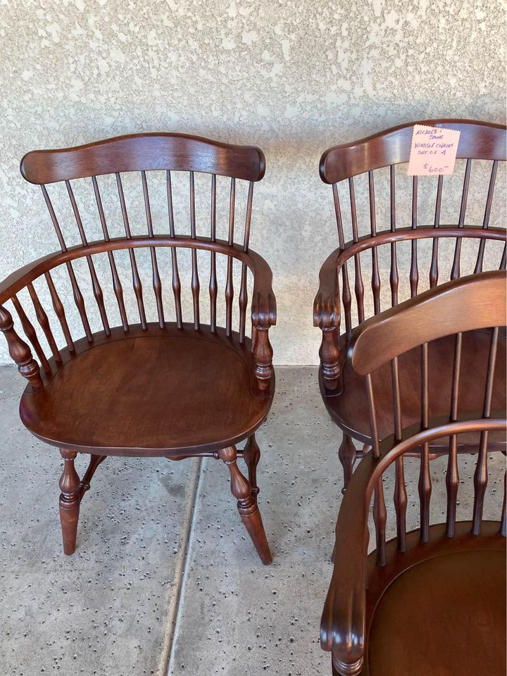 Set of Nichols and Stone Windsor Chairs