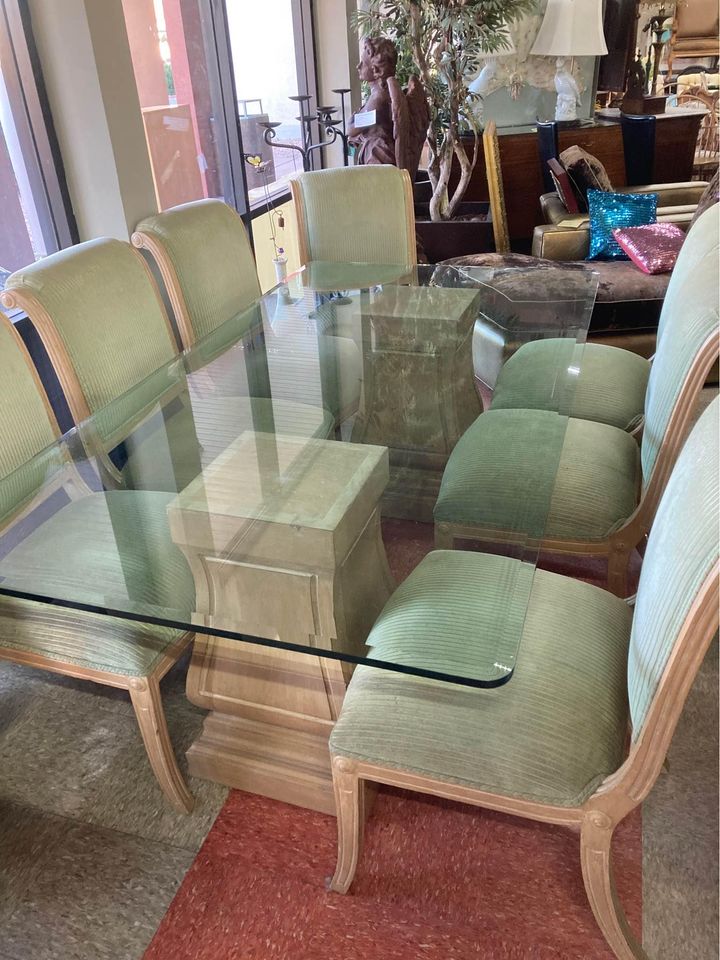 glass dining table and chairs