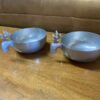 2 Vintage Aluminum Moose Snack Bowls
