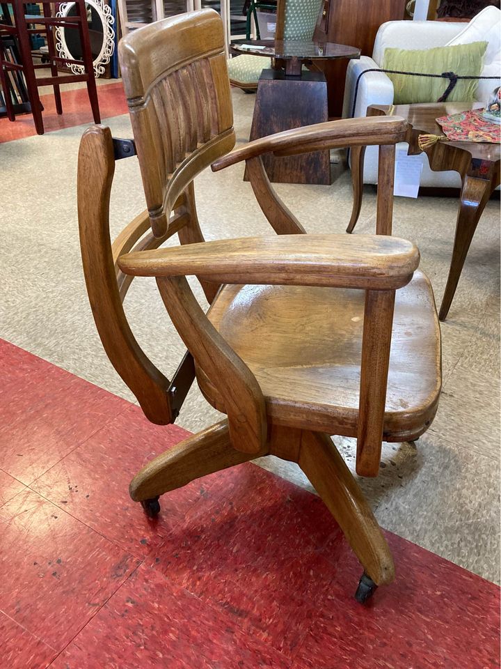 Antique Bankers Chair or Office Chair side