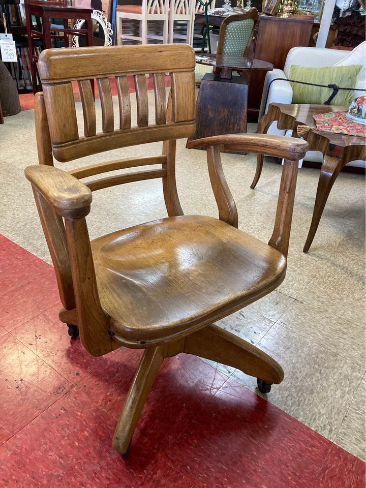 Antique Bankers Chair or Office Chair