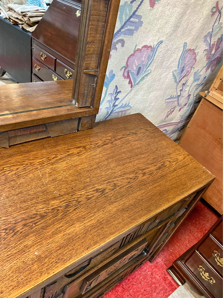 Brutalist Dresser with Double Mirror top