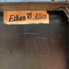 Ethan Allen Telephone Gossip Bench brand stamp