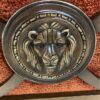 Oversize Lion Back Armchair lion medallion