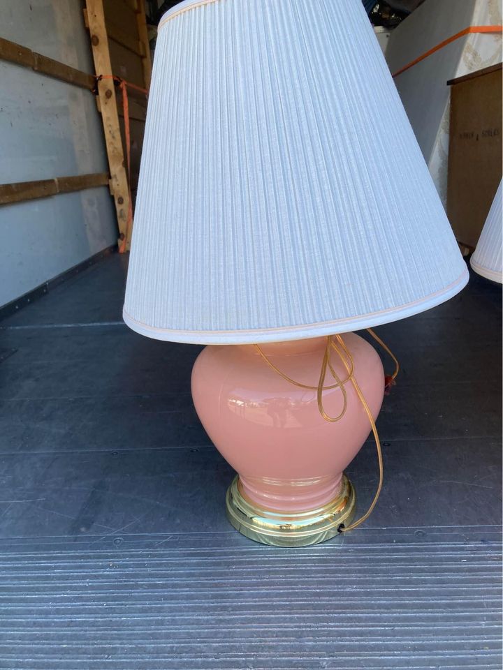 Pink and Gold 1980s Lamp