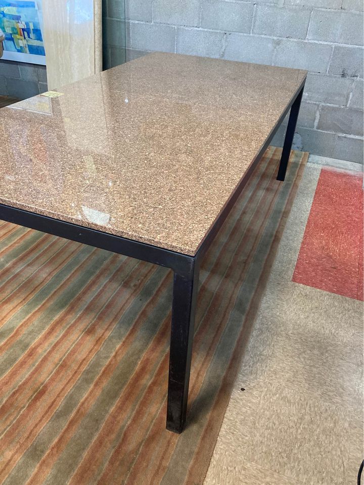 Room and Board Granite and Metal Dining Table angle