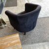 Small Barrel Chair with Velvety Upholstery back