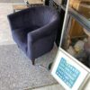 Small Barrel Chair with Velvety Upholstery side