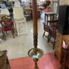 Tall Brass Candlestick with Faux Wooden Candle