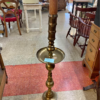 Tall Brass Candlestick with Faux Wooden Candle base