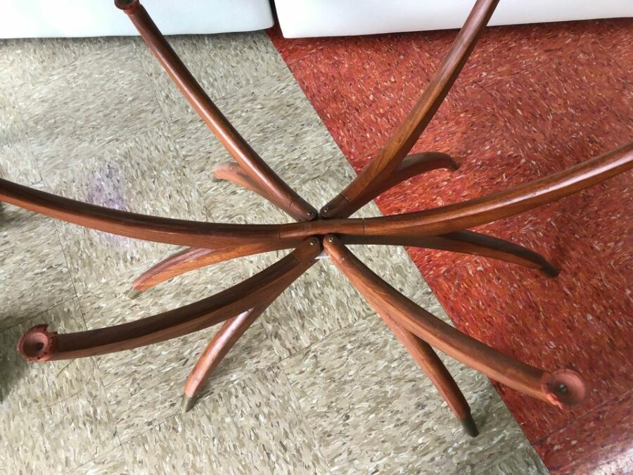 Vintage Moroccan Brass Coffee Table folding spider legs