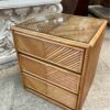 Vintage Split Bamboo Nightstand or End Table