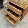 Vintage Split Bamboo Nightstand or End Table drawers