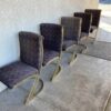 Vintage Set of 5 Brass Dining Chairs Cantilever Z Back