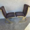 Vintage Set of 5 Brass Dining Chairs Cantilever Z Back sides