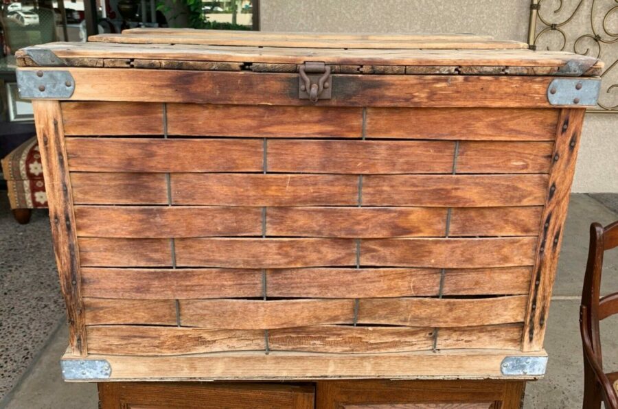 1930s Woven Wood Box Shipping Crate