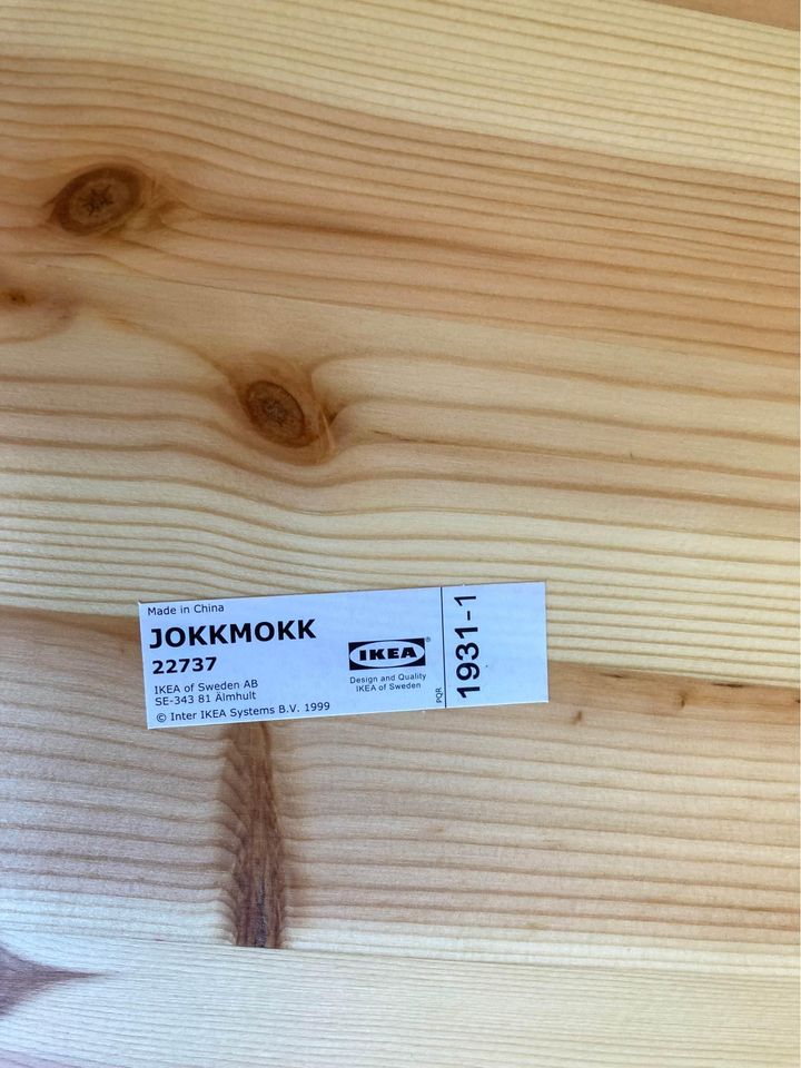 4 IKEA Wood Chairs with Pads label