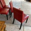 4 Red Dining Chairs Crate and Barrel back