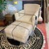 Bassett Fabric Chair and Matching Ottoman