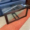 Glass TV Stand with Shelves
