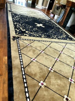 Hand-Knotted Stark Rug in Wool and Silk