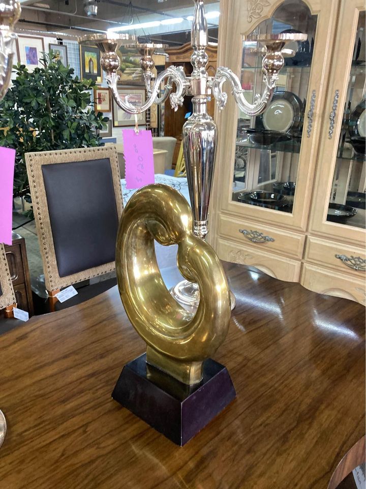 Mother and Child Brass Sculpture