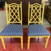 Pair of Dining Chairs Faux Bamboo Fretwork
