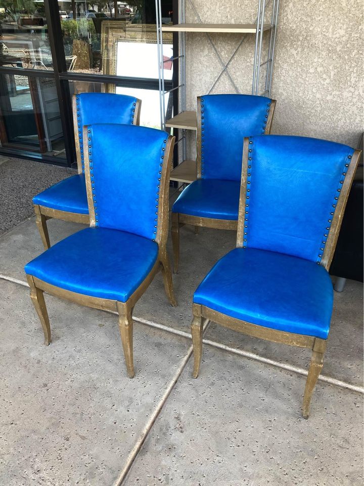 Set of 4 Blue Chairs