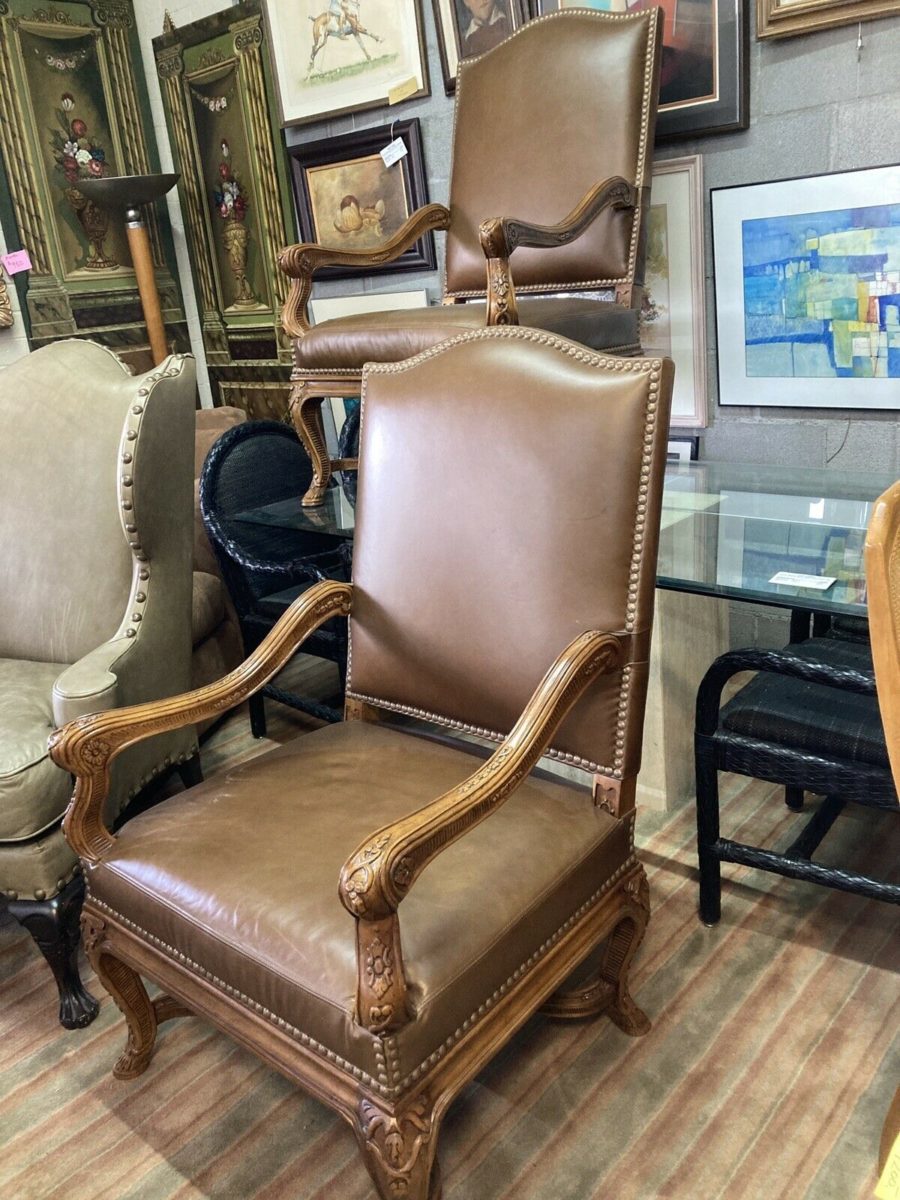 Thomasville Oversize Leather Armchairs