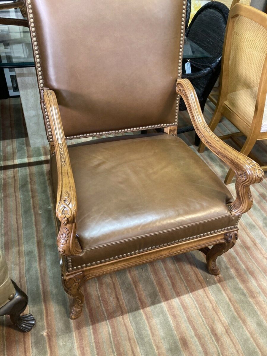 Thomasville Oversize Leather Armchairs arms