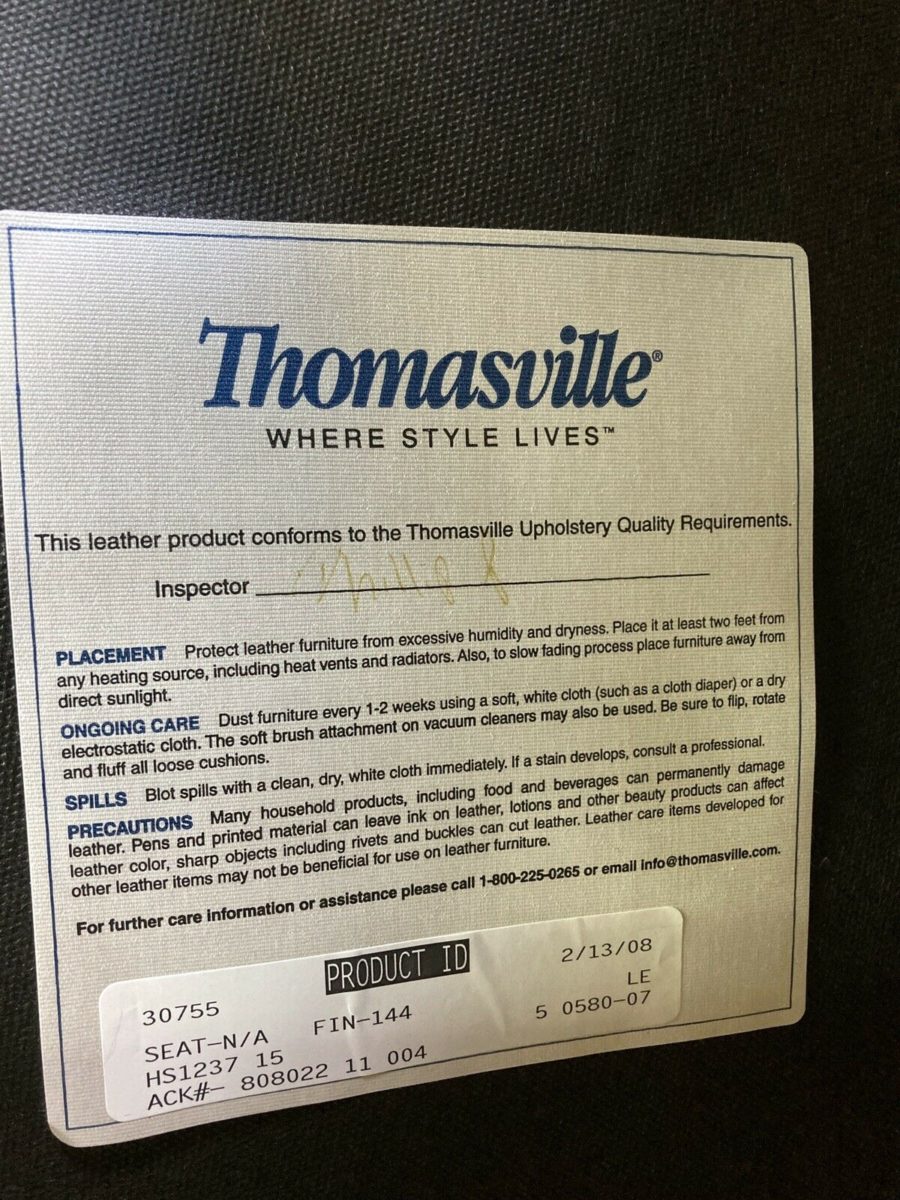Thomasville Oversize Leather Armchairs label