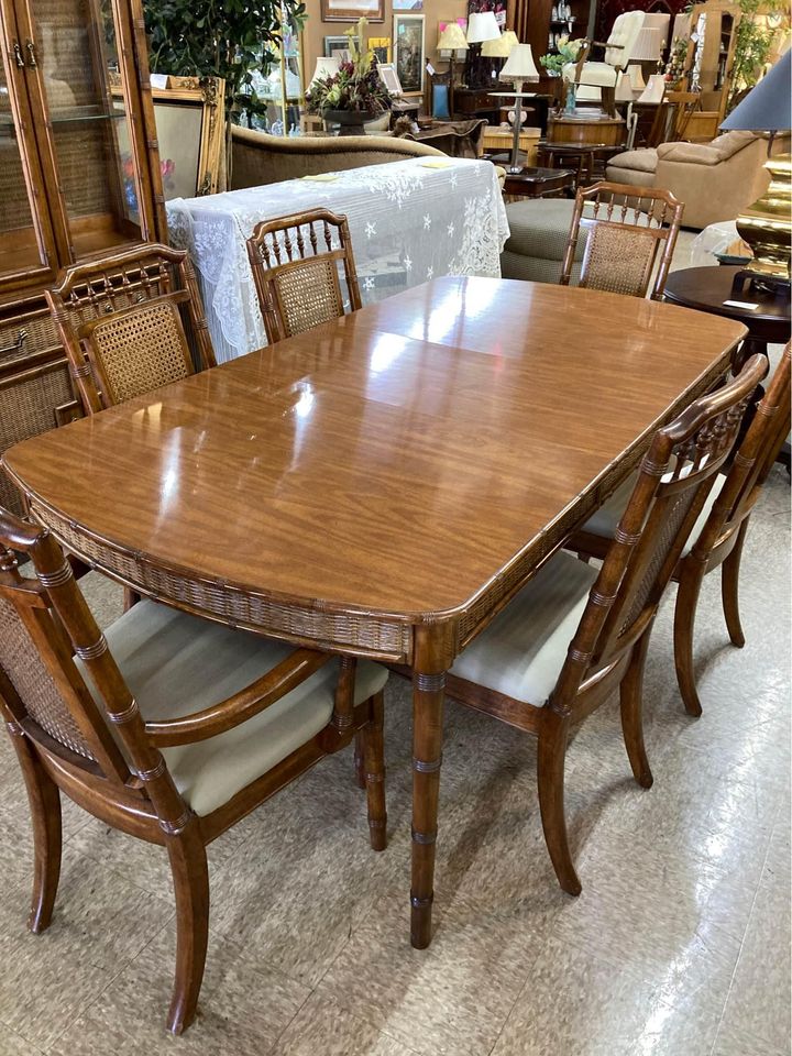 Vintage Bamboo Style Dining Set table