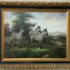 Zebra Oil Painting Signed MP Elliott