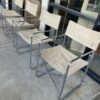 4 Vintage Chrome Folding Director Chairs
