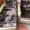 Brown and Gold Lounge and Chair Set