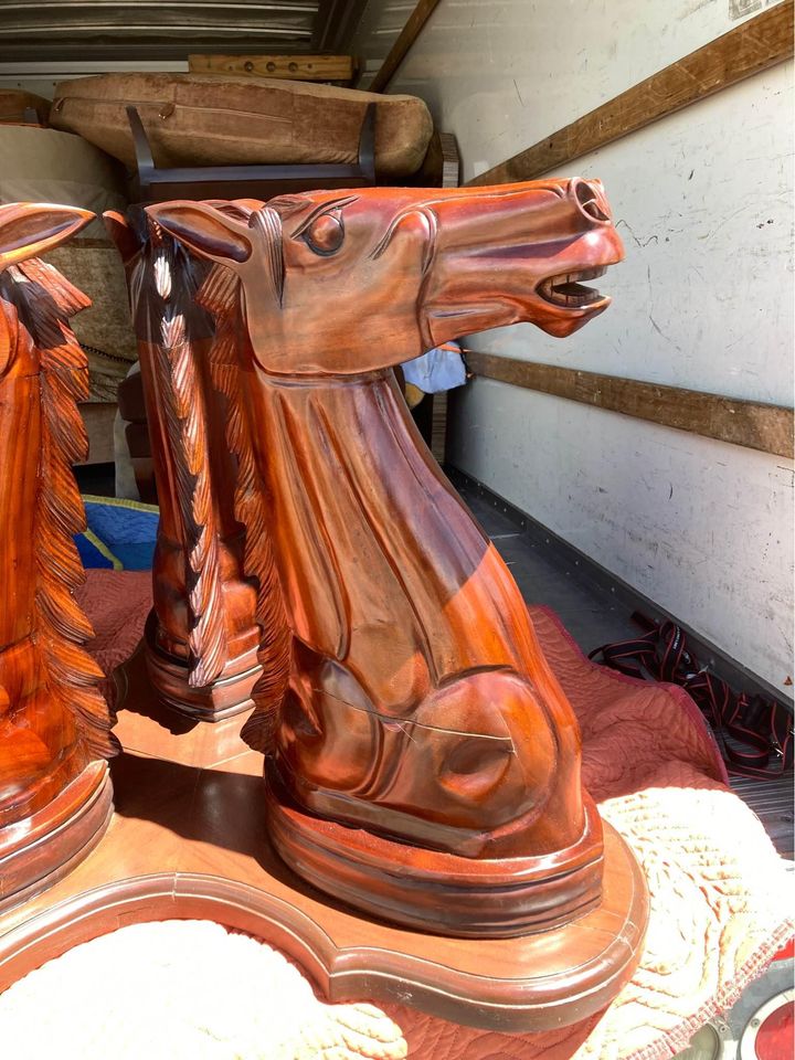 Hand Carved Wood Horse Head Dining Table horse