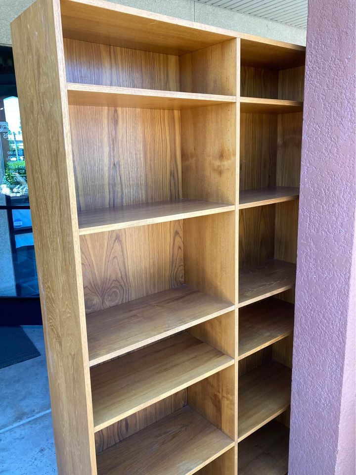 Large Teak Bookcase with Adjustable Shelves