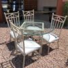 Round Indoor Outdoor Table with 4 Chairs