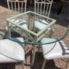 Round Indoor Outdoor Table with 4 Chairs glass top