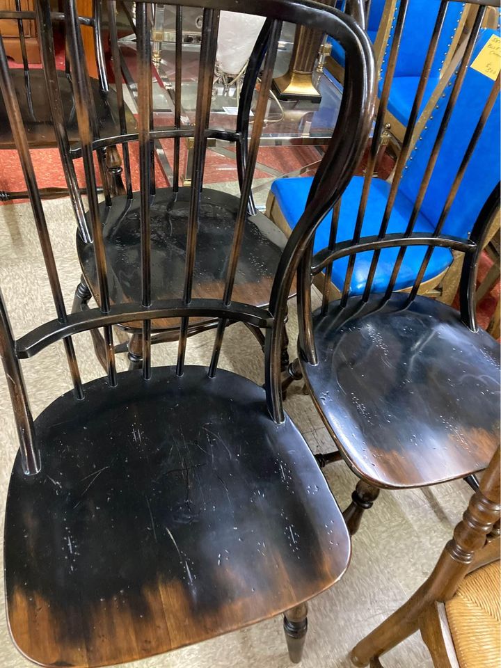 Set of 8 Spindle Chairs by Hooker Furniture distressed surface