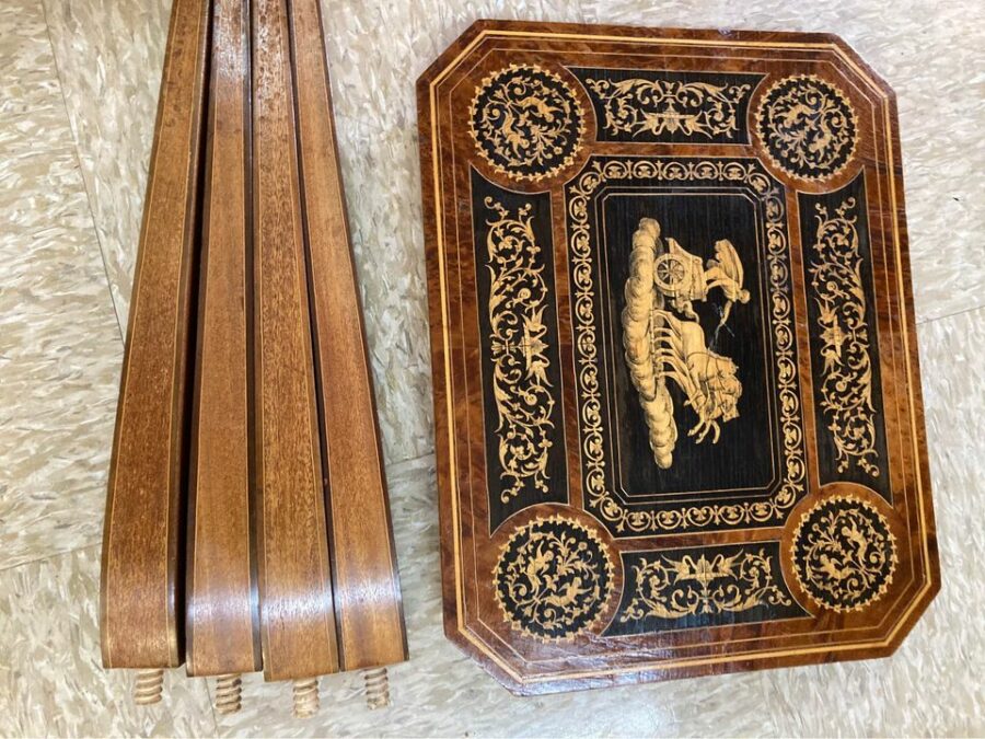 Small Italian Inlaid Wood Side Table pieces