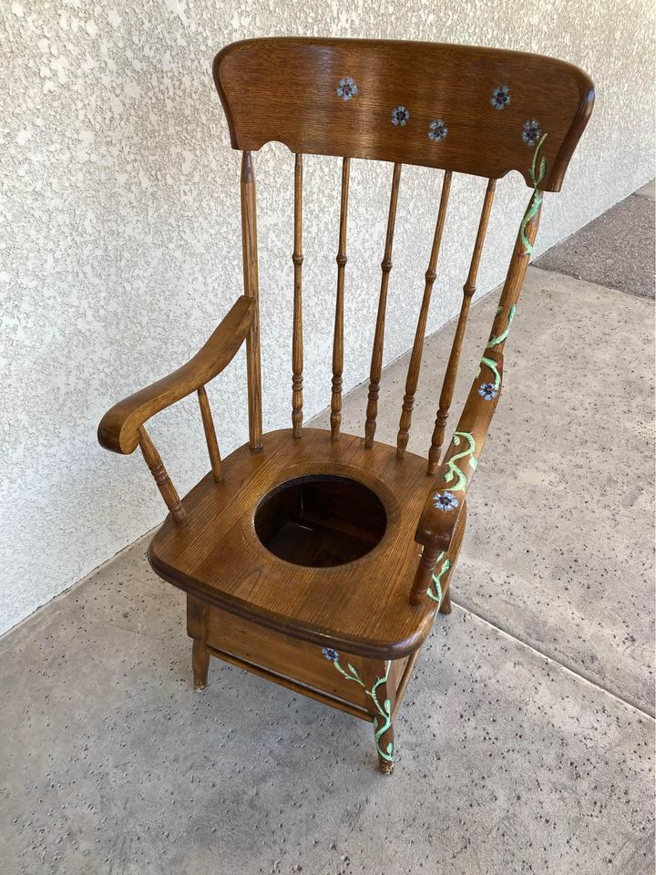 Vintage Chamber Pot Chair Refinished