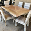 Dining Table with Mirrored Base and 6 Chairs