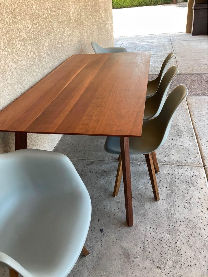 Modern Dining Table with Shell Chairs side